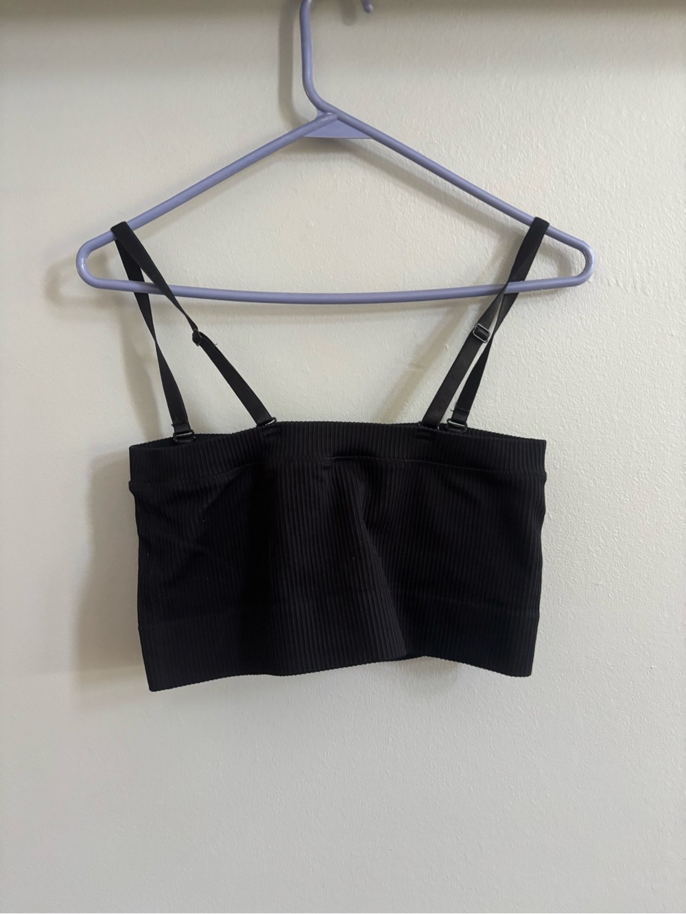Torrid Black Ribbed Adjustable-Strap Crop Top under shirt medium